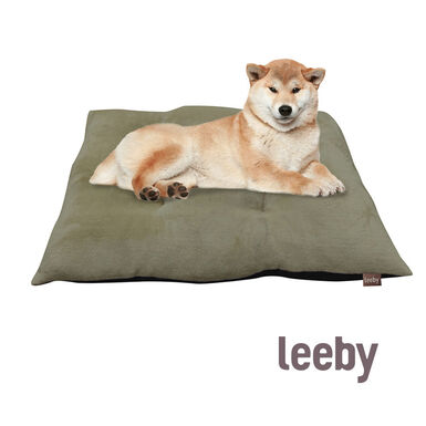 Leeby Cojín Acolchado de Terciopelo Verde para perros
